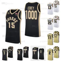 NCAA 2022-23 Purdue Boilermakers College Basketball Jersey 3 Caleb Furst 11 Isaiah Thompson 15 Zach Edey 23 Jaden Ivey 25 Ethan Morton Williams Black White Gold Jersey