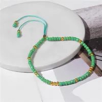 Strand 3MM Beaded Multicolor Braided Bracelet For Women Men Couple Bohemian Seed Adjustable Bangle Handmade Jewelry