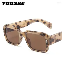 Sunglasses YOOSKE Classic Square For Women Men Luxury Designer Lady Eyewear UV400 Vintage Brand Goggles Small Frame