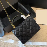 CC Çanta Omuz Çantaları Bayanlar Tasarımcı Messenger Vinatge Zarf Çantaları Üst Sap Totes Siyah Turnlock Multi Pochette ile Arka Tepe GHW Cros