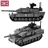 كتل السلسلة العسكرية لبناء القتال الرئيسي لبنات Leclerc Leopard 2A7 Type 10 Challenger 2 Heavy Tank City City Kids Toys Home 0208