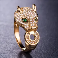Wedding Rings Leopard Head Ring Micro-inlaid With Platinum Classic Jewelry Wholesale