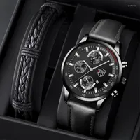 Wristwatches Men's Luxury Fashion Watch Men Business Leather Quartz Wristwatch Calendar Date Casual Sports Bracelet Watches Clock