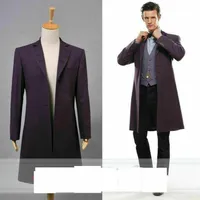 Doctor Who 11th Dr Purple Long Coat Costume Cosplay313o