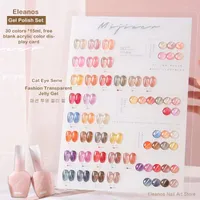 Nail Gel Elenaos Polish Kit 30 Colors Enamel For Art Jelly UV Cat Eye Color Card Soak Off Manicure