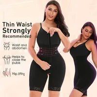 Women's Shapers Shapewear Bodysuits Full Body Shaper Strap And Zipper Waist Trainer Workout BuLifter Thigh Tummy Control Push Up For Women
