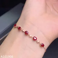 Bracelets KJJEAXCMY Boutique Jewelry 18k Gold Inlaid Natural Ruby Female Bracelet Support Test