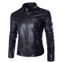 Men's Fur Men's Mandarin Collar Leather Coat Motorcycle Jackets High Quality