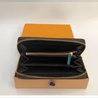 New single zipper men women wallet leather Long wallet coin purse card holders clutch lady wallets with box238F
