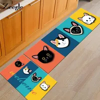 Carpets Zeegle Kawaii Cats Printed Mats For The Hallway Microfiber Floor Kitchen Anti-slip Kids Bedroom Bedside