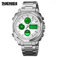Wristwatches SKMEI Top Men's Wrist Watch Military Digital Sport Watches For Man Steel Strap Quartz Clock Male Reloj Hombre