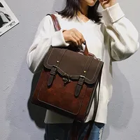 School Bags Vintage Pu Leather Women Backpack Preppy Style s Fashion Bag College Girl Shoulder Mochila Feminina 230207
