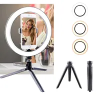 12W Pography LED Selfie Ring Light 260MM Dimmable Camera Phone Lamp Fill Light with Table Tripods Phone Holder T200115204h