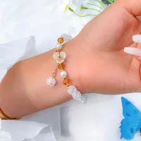 Bracelets de charme purui coreano adorável textura transparente contas de cristal pulseira imitação romântica jóias de festa de casamento pingente de pingente