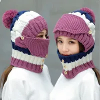 Hats Scarves Gloves Sets Women Winter Beanie Hat Scarf Set Knitted Autumn Warmer Cap Female Novelty Thick Neck Balaclava #T2