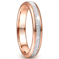 Wedding Rings Nuncad 4mm Rose Gold Color Imitation Meteorite Tungsten Carbide Ring Men's Women Fashion