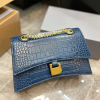 Bolsas de dise￱ador Hobo Crush Hourglass Crossbody Shoulder Bolsos para mujeres Half Chain Luna Luxury Fashion Fashion Bags Bolsos de la billetera Logotipo azul marino B LOGO B
