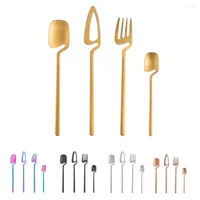 Flatware Sets 1 2 3 Stainless Steel Polished Cutlery Set Forks Dinnerware Kitchen Accessories Cakes Travelling Party Celebrations Golden