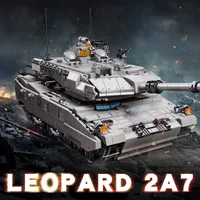 Blokkeert Gulo Gulo Leopard 2A7 Bouwstenen Set Main Battle Tank Germa Military Weapon Army Bricks Kid Toys Gifts For Boys 1498pcs 0208