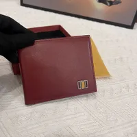 Portefeuille rouge en cuir en cuir masculin Luxury Holder Brand Portefeuille Sac de rangement pour femmes Ensemble de cadeaux de carte décontractée décontractée