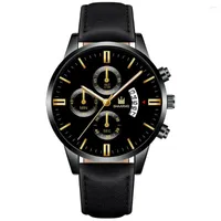 Wristwatches Quartz Men Wristwatch Business Watches Leather Strap Fashion Military Sport High Quality Male Clock
