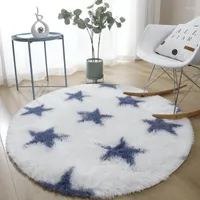 Carpets Round Carpet Nordic Ins Style Gradient Colorful Rug For Living Room Bedroom Rugs Fur Mats Large Size Hanging Basket Mat