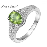 Cluster Rings Arrival Peridot 925 Sterling Silver Ring Gift Gemstone Fine Jewelry Wholesale Drop- Supplier