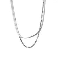 Chains WPB S925 Sterling Silver Necklace Women Double Layer Snake Bone Premium Jewelry For Holiday Gifts Girls Trend
