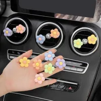 Interior Decorations 6Pcs Cute flower Vent Clips Decoration Car decor Charms Air Conditioning Outlet Clip for Girls Women 0209