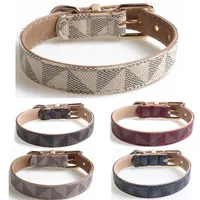 Designer Dog Collars and Leash set Sublimation Printed PU Leather Dog Collar Soft Firm Pet Leashes for Small Medium Large Dogs Poo311c