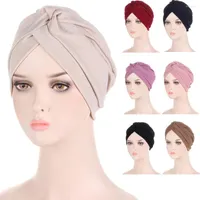 Ethnic Clothing Muslim Women Turban Hat Ruffles Chemo Cancer Cap Beanie Caps Headwear Head Wrap Bonnet Twist Hijab Scarf