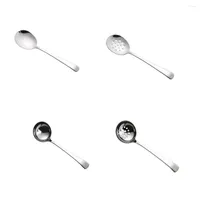 Flatware Sets Stainless Steel Coffee Tea Spoons Rice Dessert Cream Scoop Kitchen Cooking Baking Ladle Cookware Dining Table Spoon