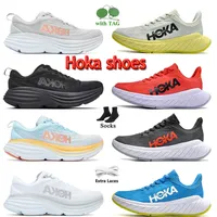 Hoka Shoes Hokas One Bondi 8 Ocio triple carbono Blanco y negro X 2 zapatos deportivos para hombres y Mujeres