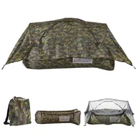 Bärbar 2-i-1 luftbädd tält Uppblåsbar luftsoffa med tak utomhus camping ryggsäckande vandringssängbäddar och skydd191J