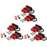 All Terrain Wheels 6 Sets For Anderson Style Plug Connectors 50A 12-36V Battery Quick Disconnect Wire Harness Kit Forklift (Red)