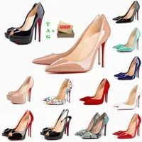 2023 Klänningsskor Röda botten Hög klackar Luxurys Womens Platform Women Designers Peep-Toes Sandaler Sexiga Pointed Toe Reds Sole 8cm 10cm Sneakers
