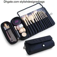 Cosmetic Bags Cases Makeup Bag Women's Cosmetic Brush Bag Travel Organizer Makeup Brushes Fold Tools Rolling Bags Waterproof Nylon Makeup Case 0209V23