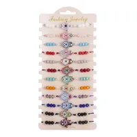 Beaded Bohemian Color Palm Mixed Bracelet Strands 12 Pieces Soft Y Adjustable Bracelets Drop Delivery 202 Dh2Ou