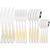 Dinnerware Sets 16Pcs High Quality Set Stainless Steel Cutlery Coffee Spoon Fork Knife Tableware Wedding Flatware Kitchenware