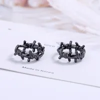 Stud Earrings 2023 Trendy Fashion Black Color Geometric For Women Korean Jewlery Girls Gifts Female
