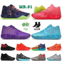 Lemelo Ball Basketball Shoes MB.01 MB 02 Mens Womens Sneakers Ufo Hornets Away Black Blast Blast Red