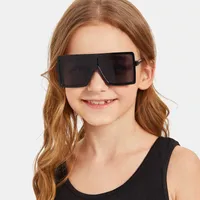 Nouvelles lunettes de soleil carrées surdimensionnées Kids Brand Designer Sun Glasses Boys Girls Fashion Tendance Personalité Big Frame OCULOS DE SOL 0207