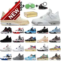 With Box Jumpman 4 Sail White Oreo Women Mens Basketball Shoes 4s Fire Red Infrared Shimmer Travis Trainers Black Cat University B260i