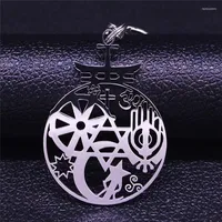 Keychains Religious Hexagram Yoga Cross Stainless Steel Keyrings Men Black Silver Color Bag Accessories Jewelry Llavero NXS08