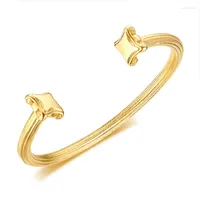Bangle 2023 Arrival Roman Column For Man Casual Stainless Steel Gold Color Punk Bracelets Open Cuff Male Jewelry