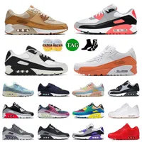 nike air max airmax 90 90s Caramel Running Shoes Sports Sneakers 2023 Infrared Black White Phantom Navy Blue Viotech Obsidian Mens Women Trainers Arrival
