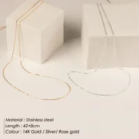 İnce zincir kolye paslanmaz çelik altın renkli kolyeler kısa uzun ifade kadın kuzuklu hediye paslanmaz çelik mücevher