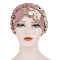Ethnic Clothing 2023 Flower Print Muslim Turban Hijab For Women Islamic Inner Hijabs Arab Underscarf Bonnet India Hat Turbante Mujer