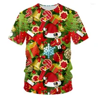 Magliette da uomo femminile/ uomo di Natale maschile Talbero di Natale 3d Merry Cartoon Stampa T-shirt Happy Year Season Tshirts Xmas Wholesale
