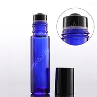 Storage Bottles 10pcs 10ML Glass Roll On Essential Oil Empty Parfum Steel Roller Ball With Black Ring Travel Use Necessaries